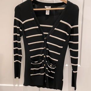 Button Snap Stripe cardigan